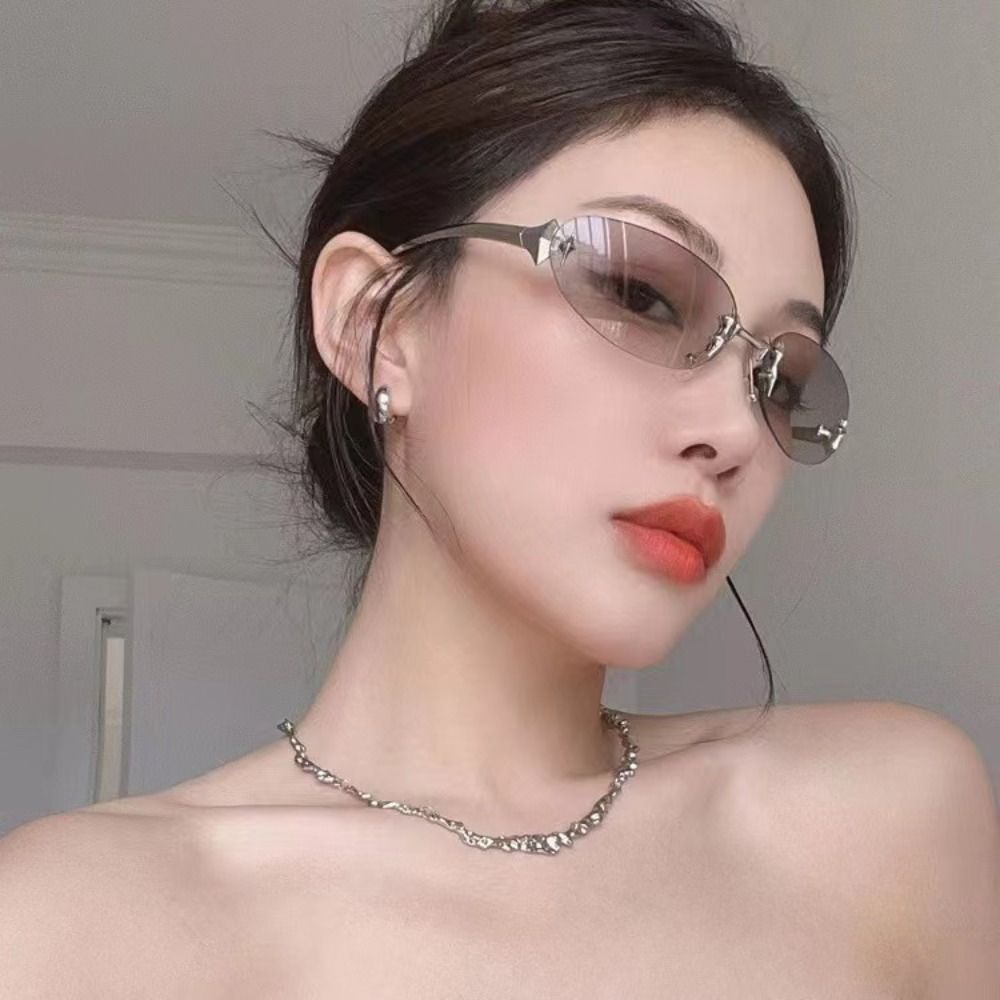 Vintage Fashion Trends - Y2K Style Frameless Sunglasses UV Protection