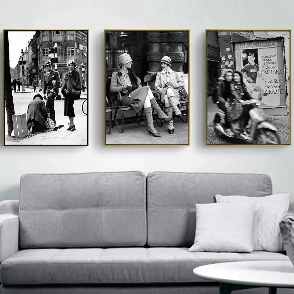 Vintage Fashion Prints For Wall - Fashion Black And White Vintage Photography
