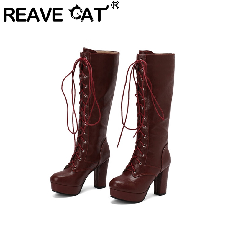 Vintage Fashion Boots - REAVE CAT Vintage Women Knee Boots