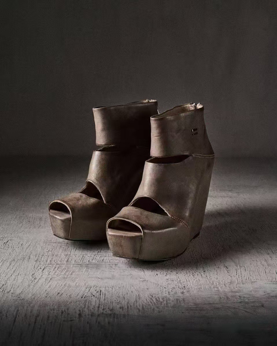 Vintage Fashion Boots - Summer New Women's Vintage Grey Distress