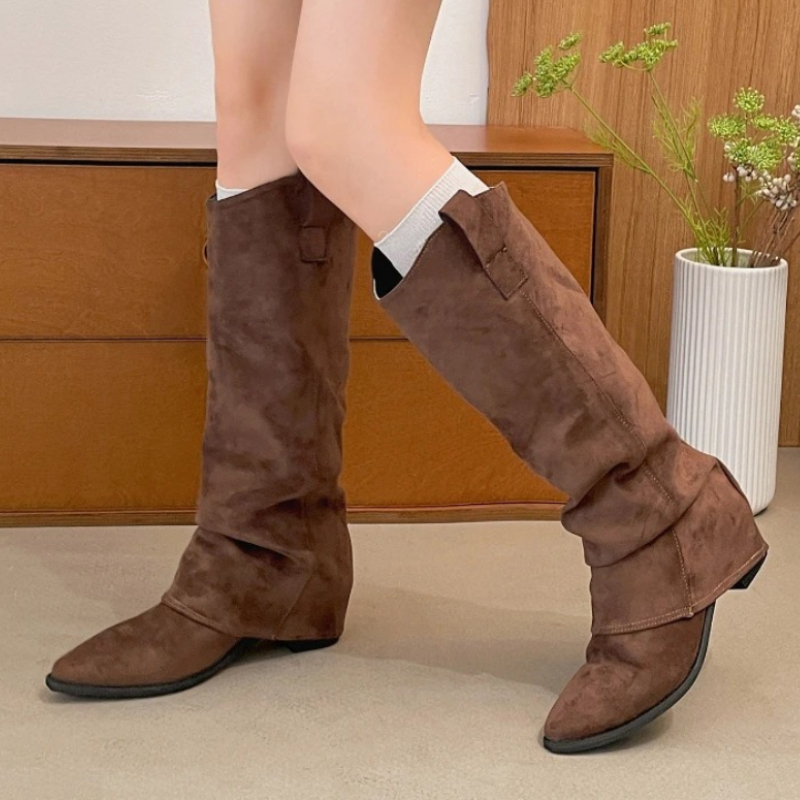 Vintage Fashion Boots - Autumn Winter Vintage Thick Heel Woman