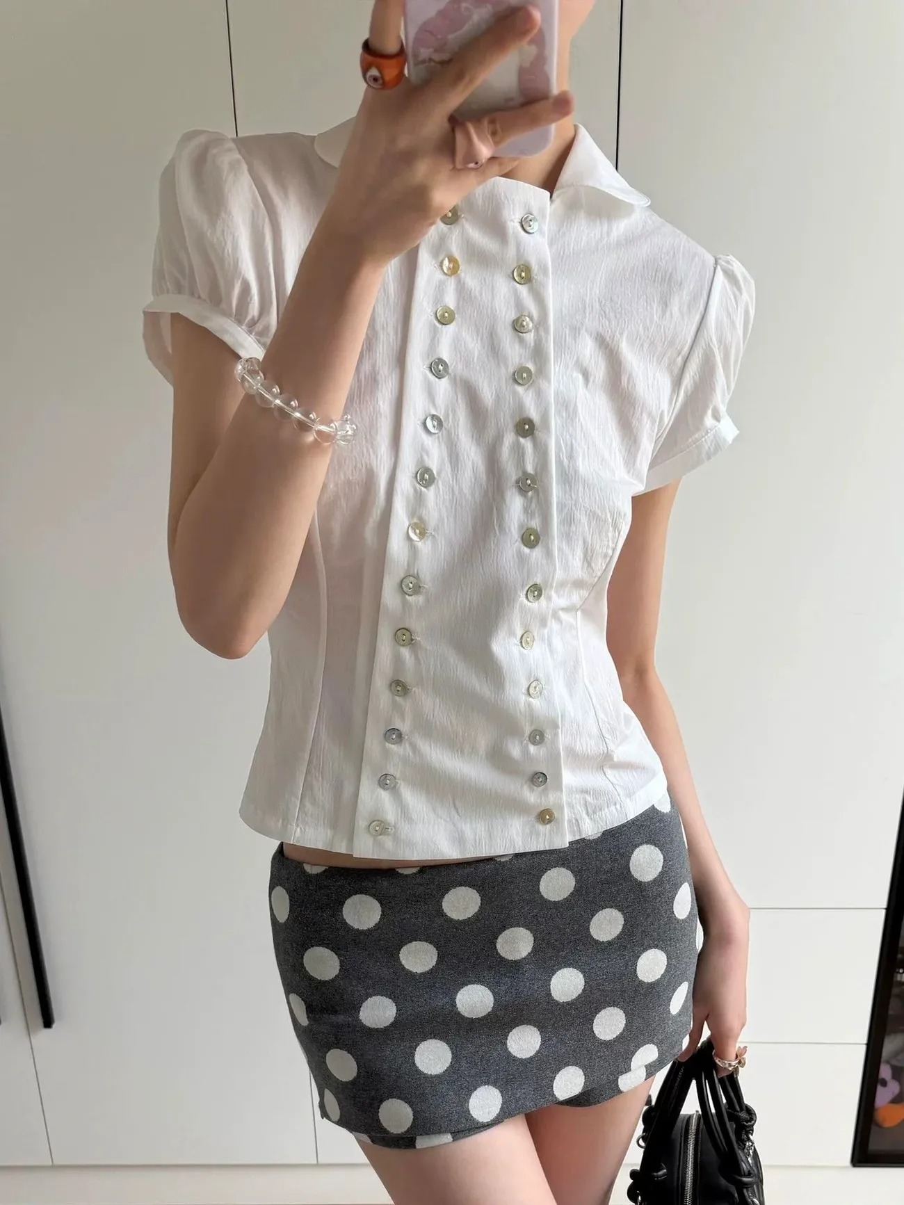 Vintage Fashion Korea - Y2K Aesthetic Peter Pan Collar Blouse