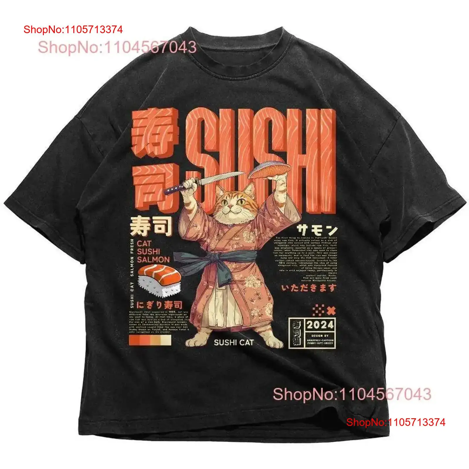 Vintage Fashion Tokyo - Sushi Cat Japanese T Shirt Retro