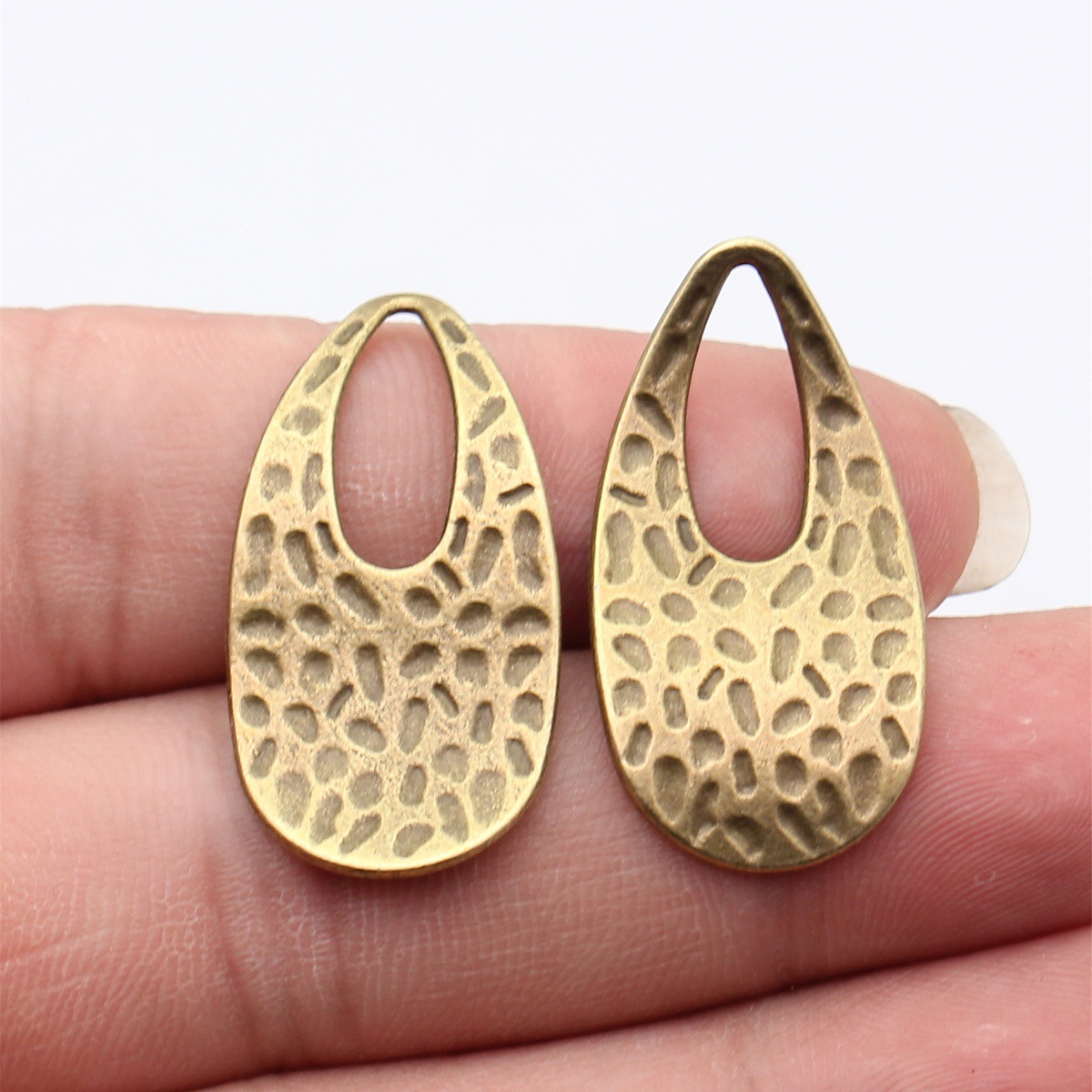 Vintage Fashion Nova - 10pcs 34x18mm 5 Colors Hammered Teardrop
