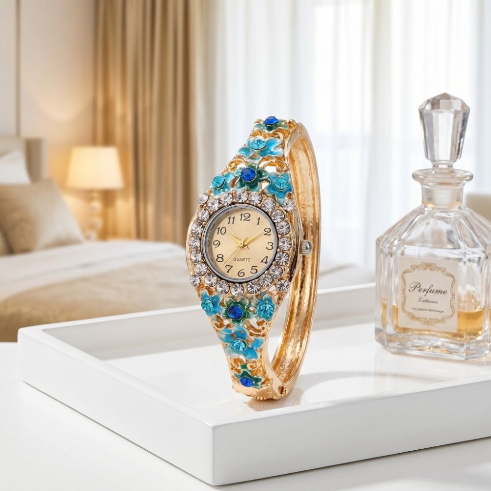 Vintage Fashion Week - Rich In Flowers Vintage Watch Rhinestone