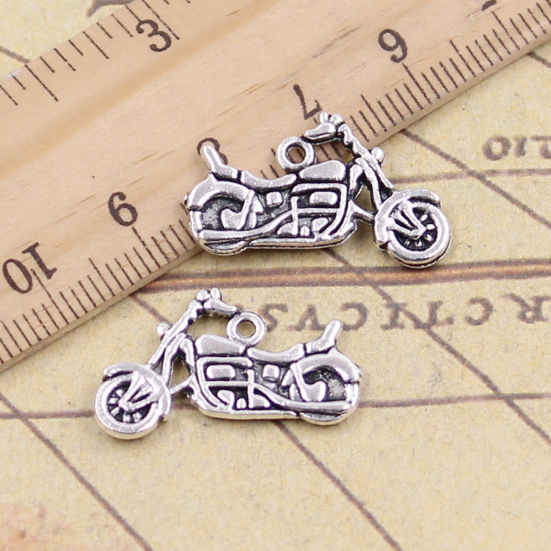 Vintage Fashion Finds - 20pcs Charms motorcycle scooter autocycle 14x25mm