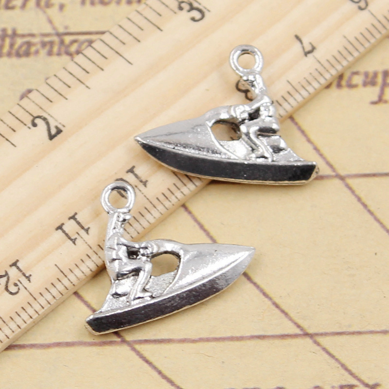Vintage Yacht Fashion - 10pcs Charms Motorboat Yacht Houseboat 18x24mm