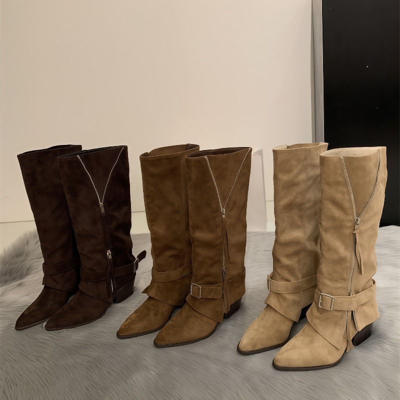 Vintage Fashion Boots - Women's Boots Vintage Suede Leather Casual