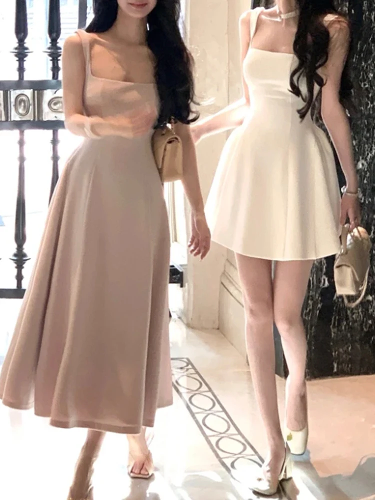 Vintage Fashion Korea - Korea Fashion Summer Sleeveless Strap Mini