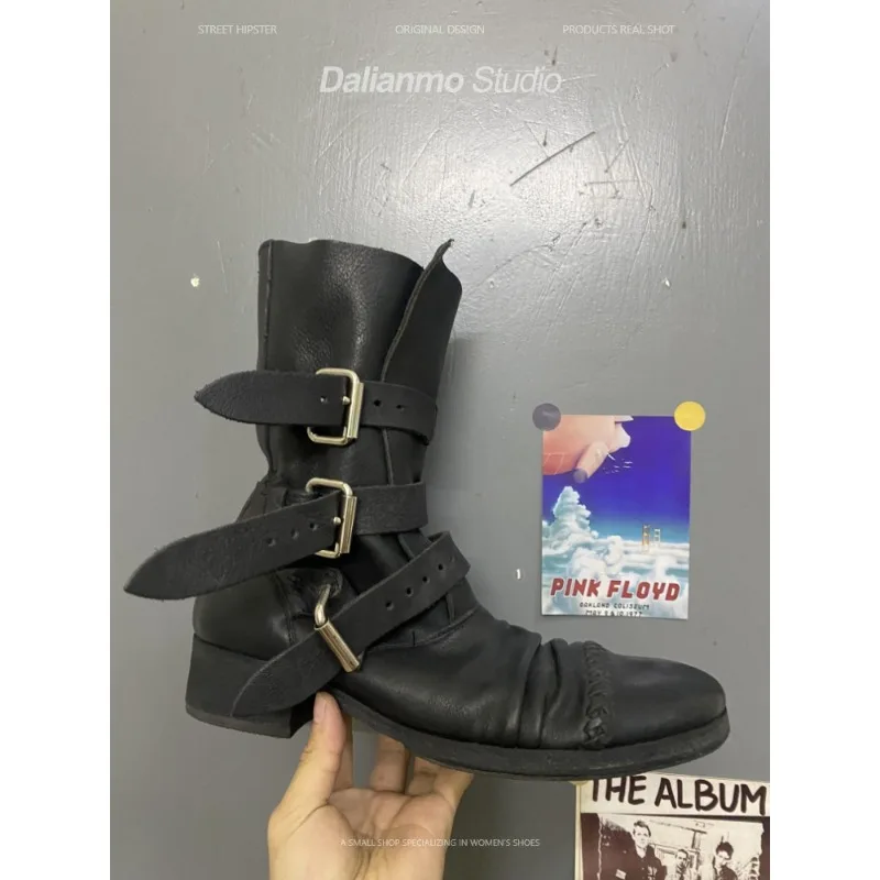 Fashion Men's Genuine Leather  - Vintage Fashion Boots 评论和价格