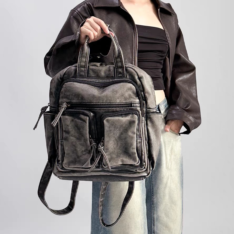 Luxury Soft Washed Pu Leather  - Vintage Fashion Trends 评论和价格