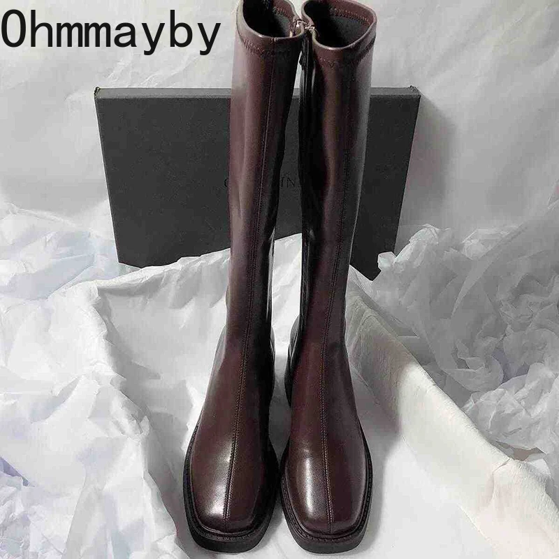 Vintage Thick Heel Women Knee  - Vintage Fashion Boots 评论和价格