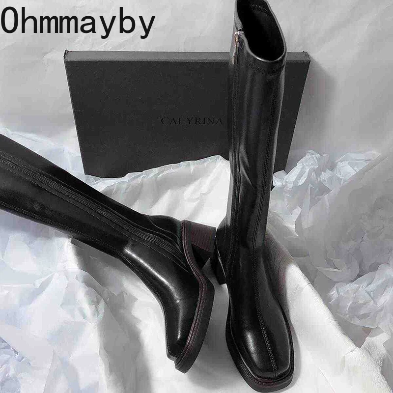 Vintage Thick Heel Women Knee  - Vintage Fashion Boots 评论和价格