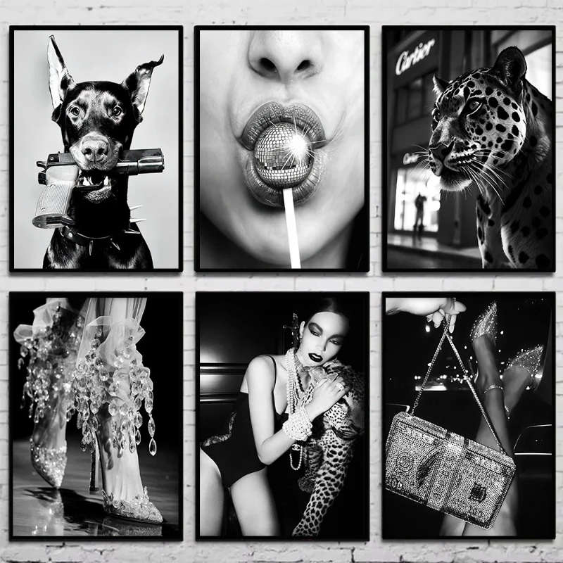 Black and White Fashion Vintag - Vintage Fashion Prints For Wall 评论和价格
