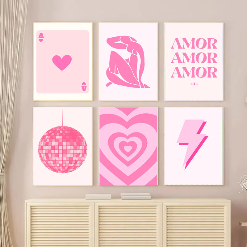 1pc Canvas painting  Pink Mati - Vintage Fashion Prints For Wall 评论和价格