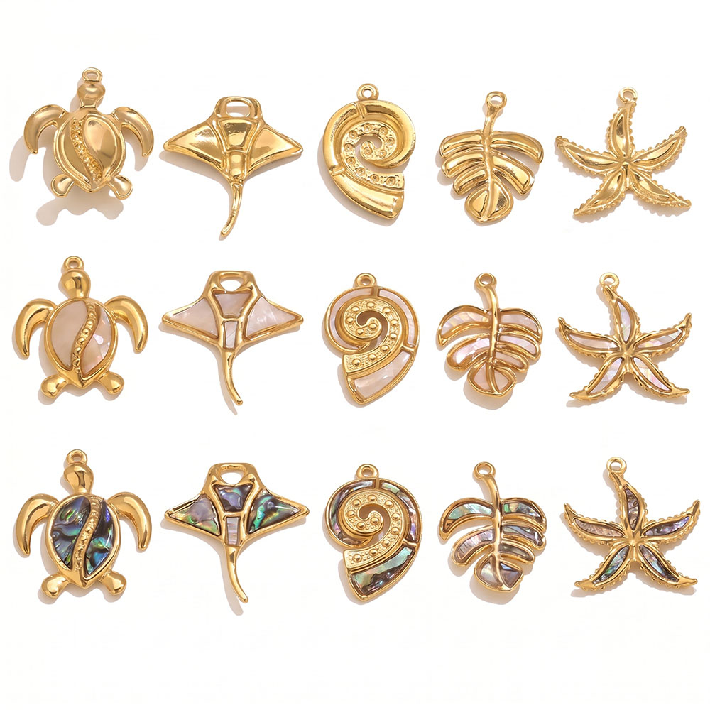 2pcs Enamel Ocean Animal Charm - Vintage Fashion Finds 评论和价格