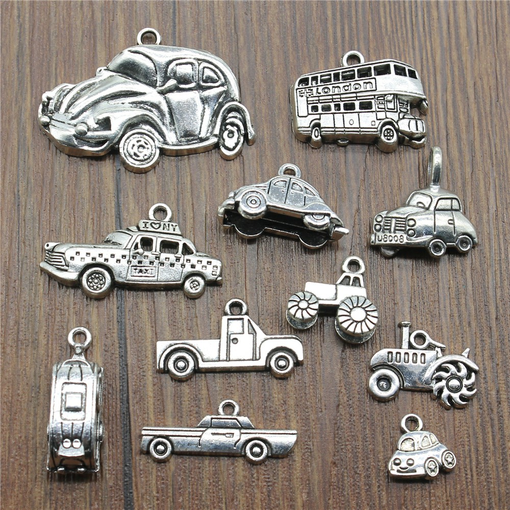 10pcs Antique Silver Color Car - Vintage Fashion Finds 评论和价格