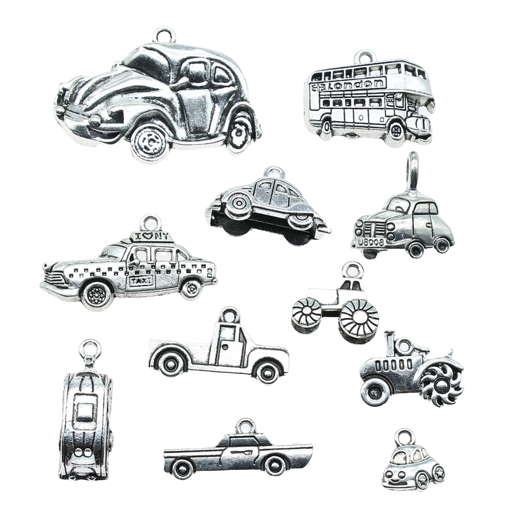 10pcs Antique Silver Color Car - Vintage Fashion Finds 评论和价格