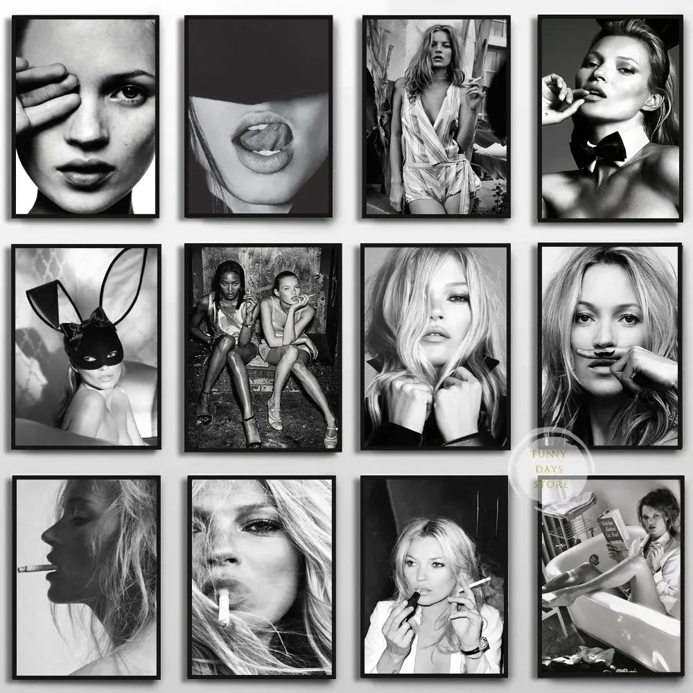 Vintage Sexy Supermodel Kate M - Vintage Fashion Prints For Wall 评论和价格