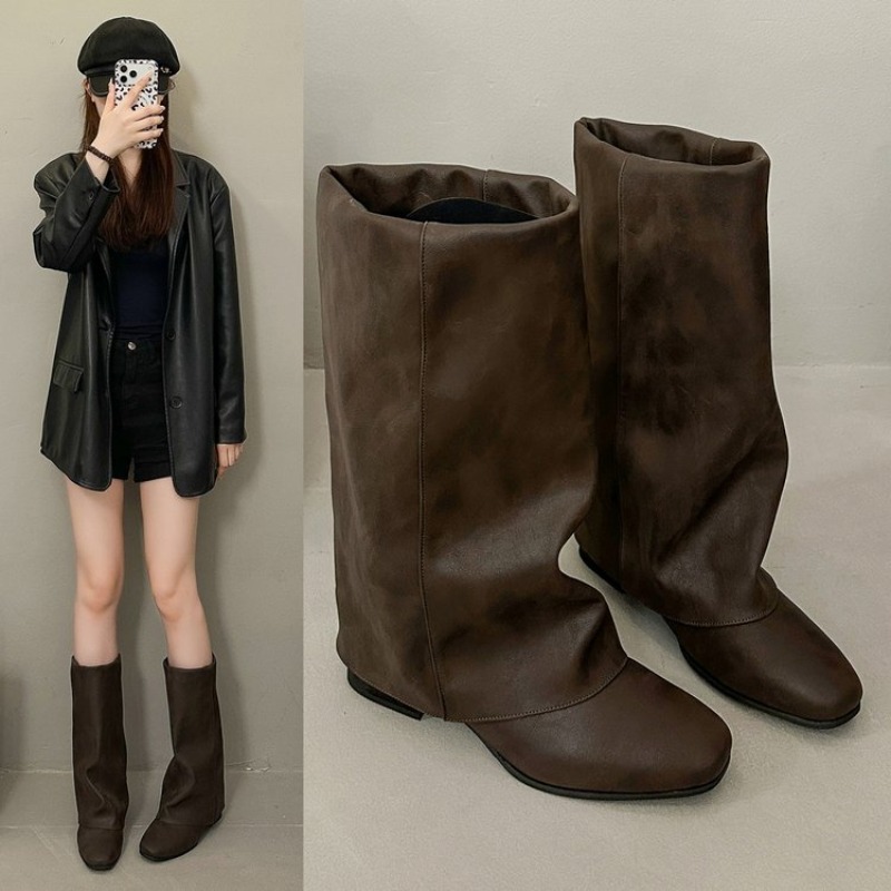 2026 New Square Head Vintage F - Vintage Fashion Boots 评论和价格