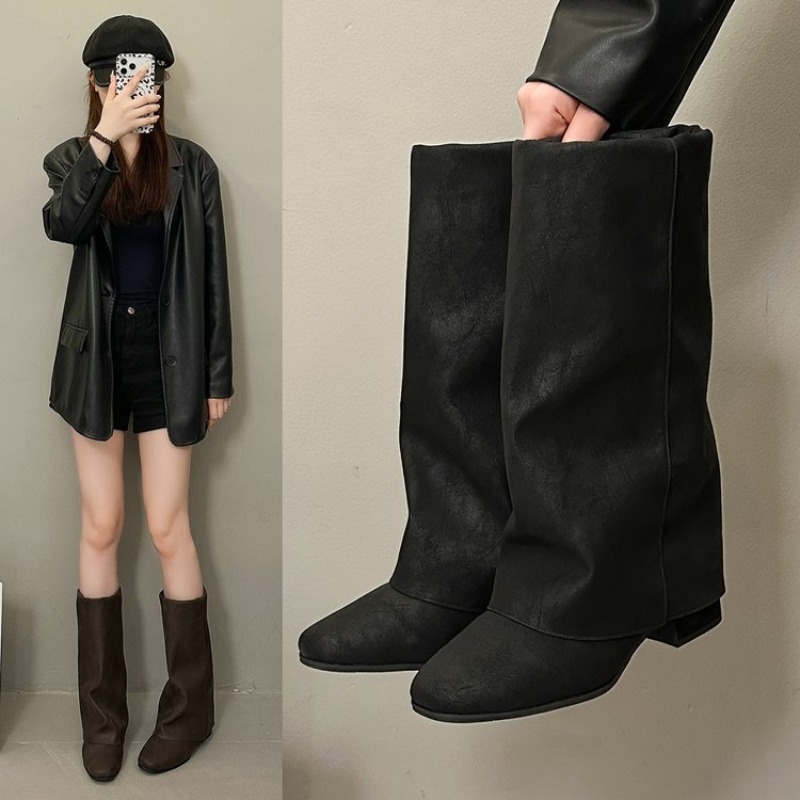 2026 New Square Head Vintage F - Vintage Fashion Boots 评论和价格