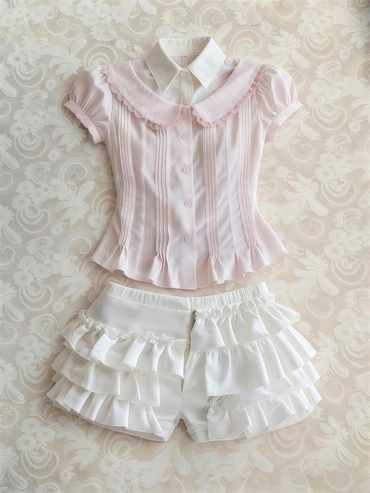 Sweet 2-Piece Set Woman Clothe - Vintage Fashion Korea 评论和价格