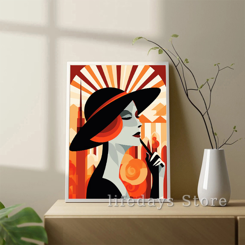 Vintage Art Deco Women Portrai - Vintage Fashion Prints For Wall 评论和价格